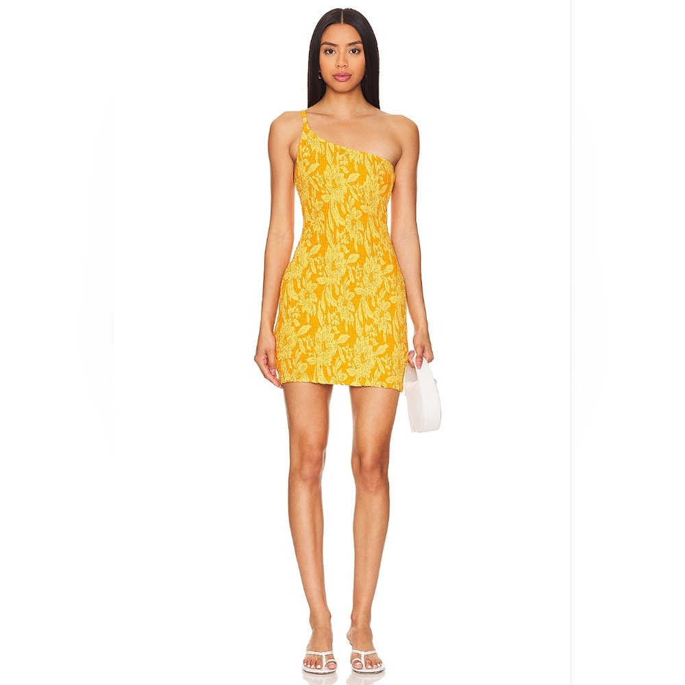 L*Space Blair Dress Golden Hour Blooms Yellow/Orange Size L